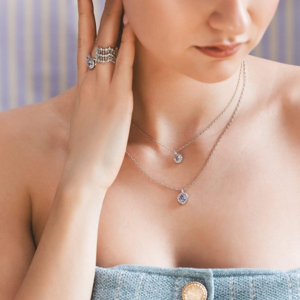 Lily and Rose - Halsband Delphine Silver Lavender