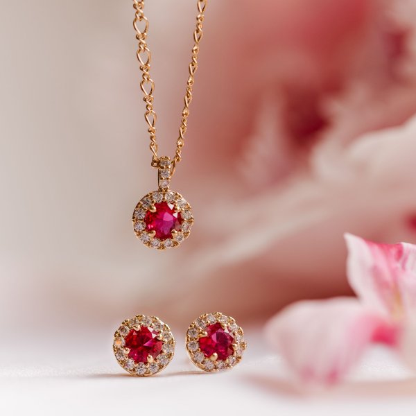 Lily and Rose - Halsband Laurie Guld Pink Ruby