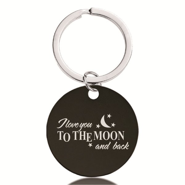 Love Words Jewellery - Nyckelring To The Moon Svart