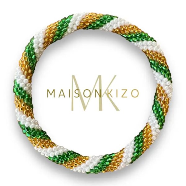 Maison Kizo - Armband Nepal Pattern Twisted Grön