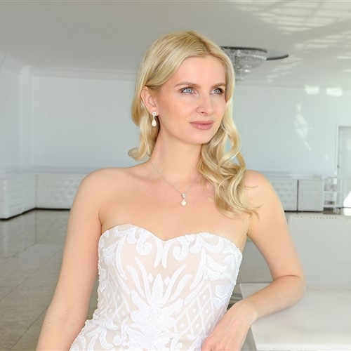 Mariell - Halsband + Örhängen Pearldrop