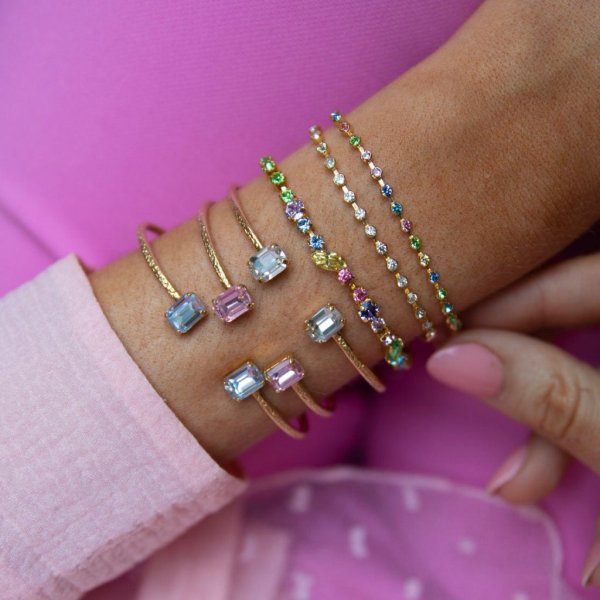 Caroline Svedbom - Armband Miro Guld Rainbow Combo