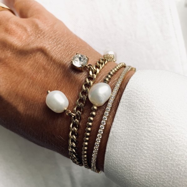 Bud To Rose - Armband Pearl Guld