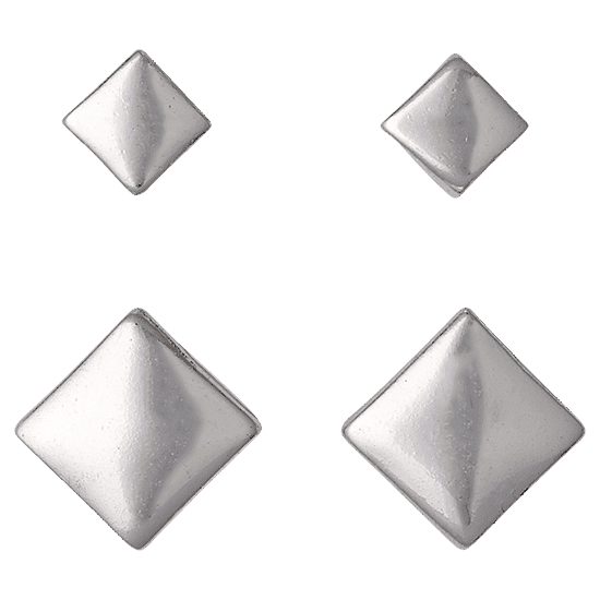 Pilgrim - Örhängen 2-Pack Kantig Silver