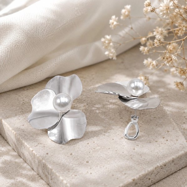 Pinky Roza - Clipsörhängen Elise Stål