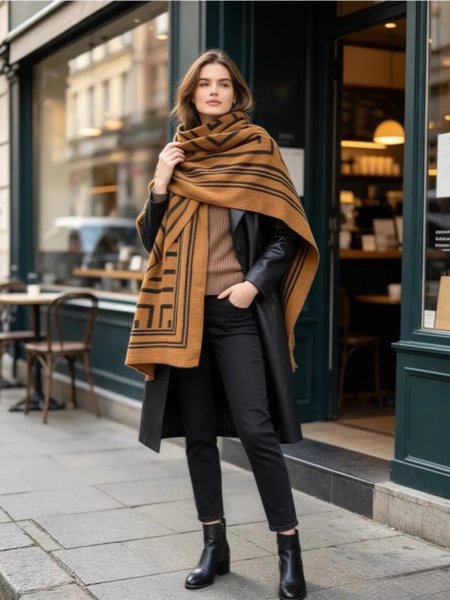 Scarf - Modena Graphic Camel