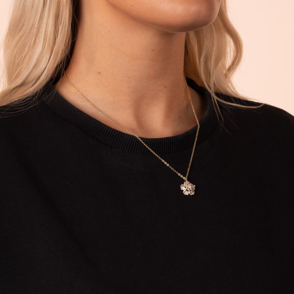 Snö of Sweden Halsband Snöflinga Guld