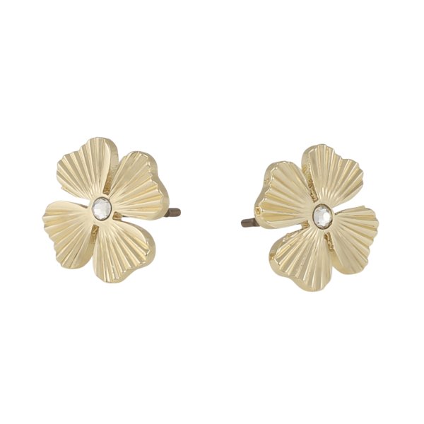 Snö of Sweden Örhängen Rule Clover Studs Guld