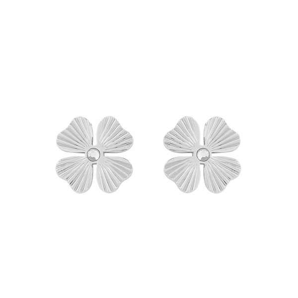 Snö of Sweden Örhängen Rule Clover Studs Silver