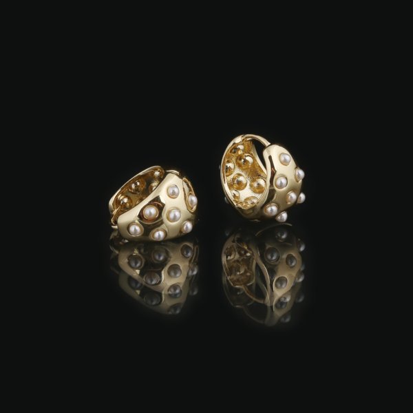 Snö of Sweden Örhängen Soap Pearl Oval Ring Guld