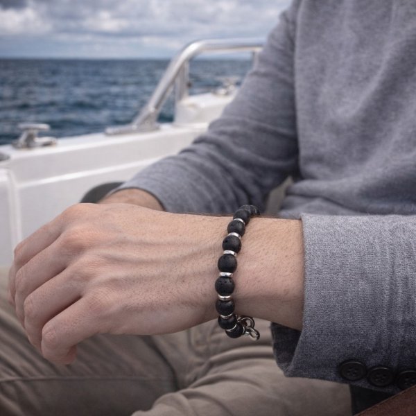 Eron - Armband Anders 0,8 Svart Lava