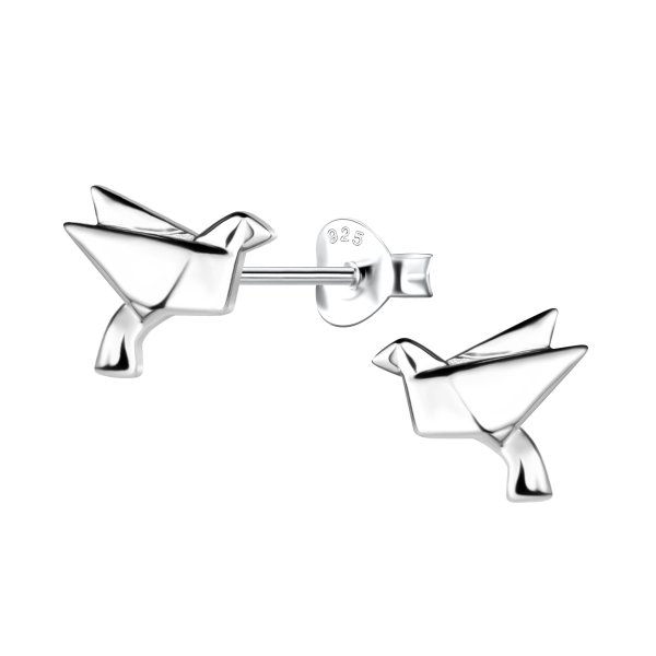 The Botilda - Örhängen Origami Fågel Silver