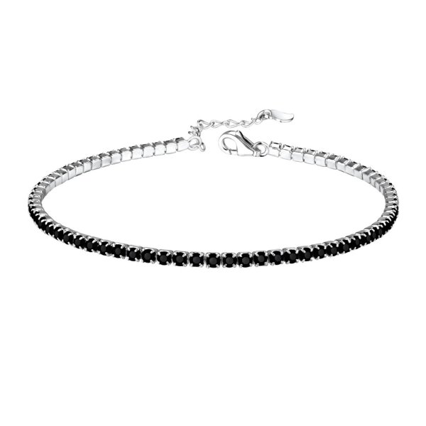 The Botilda - Armband Tennis Silver Svart