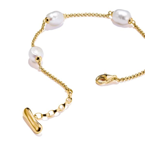 Thomas Sabo - Armband Pärlor Guld Vit