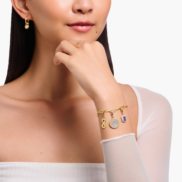 Thomas Sabo - Berlock Charm Club Oktagon Guld Lila