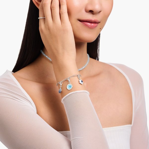 Thomas Sabo - Berlock Charmista Coin Silver Turkose