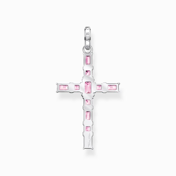 Thomas Sabo - Berlock Kors Pave Silver Rosa