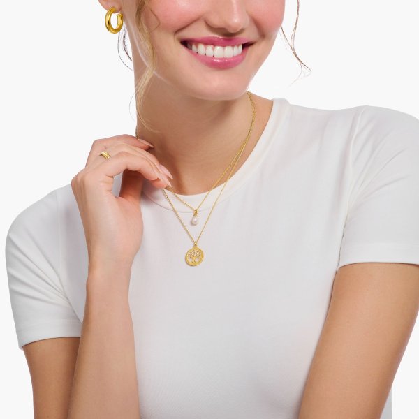 Thomas Sabo - Halsband Livets Träd Guld Vit
